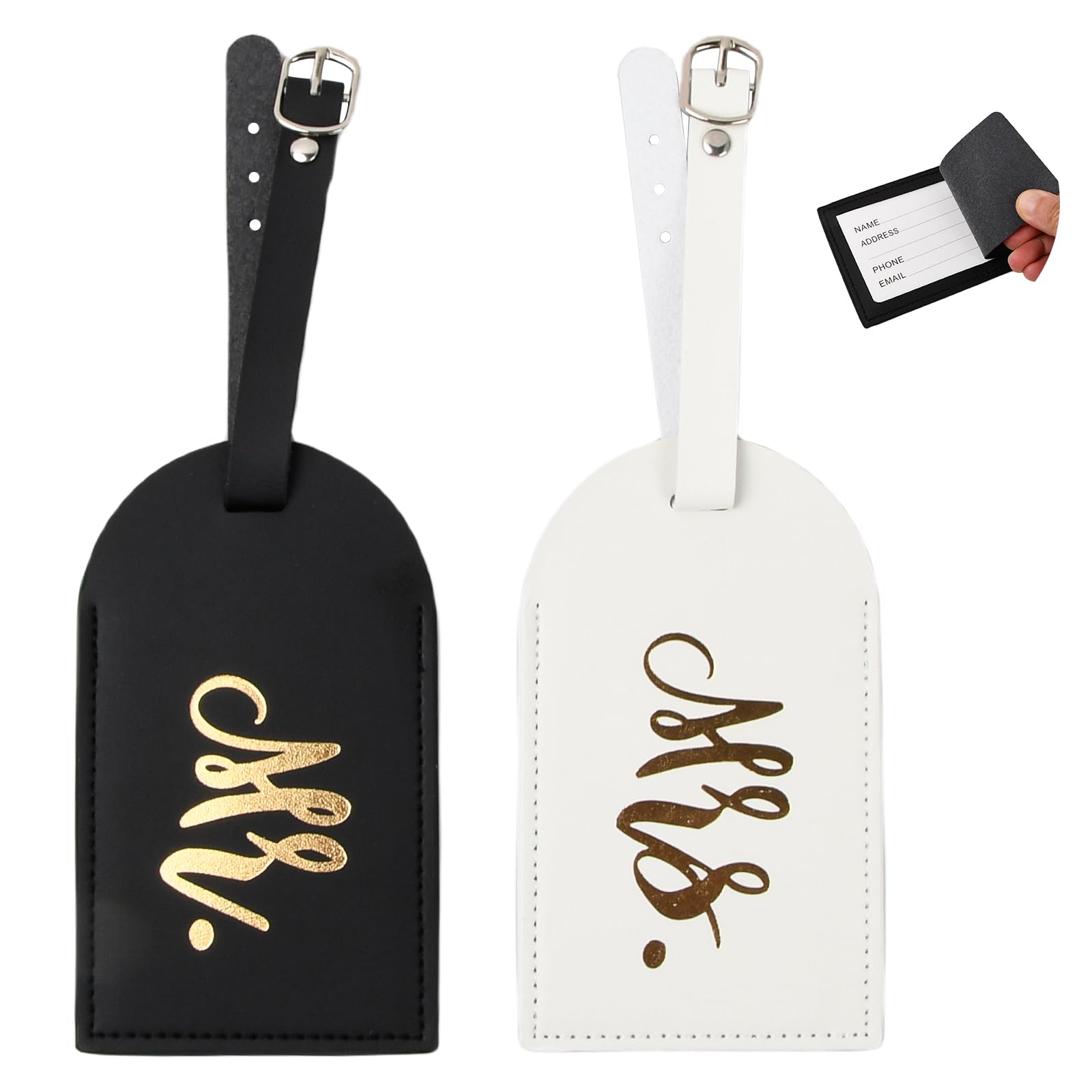 2 Etichette Per Bagagli Mr E Mrs In PU - Impermeabili Per Viaggi Di Coppia - Ideale Per Luna Di Miele - Foto 7