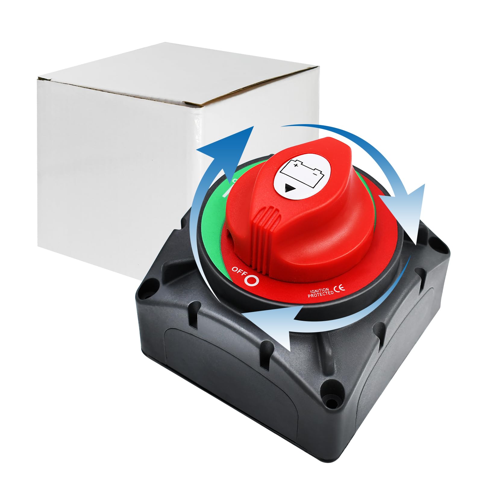 Batterie Trennschalter 12-48V, 600A Batterietrennschalter, IP68 Wasserdicht für Boot Motorrad Yacht Auto KFZ Bus RV UTV-Fahrzeug(ON/OFF High Current)