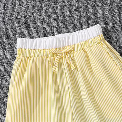 Girls Striped Lightweight Pants Straight Casual Pants Elastic High Waist Baggy Trousers Flowy Palazzo Lounge Pant2