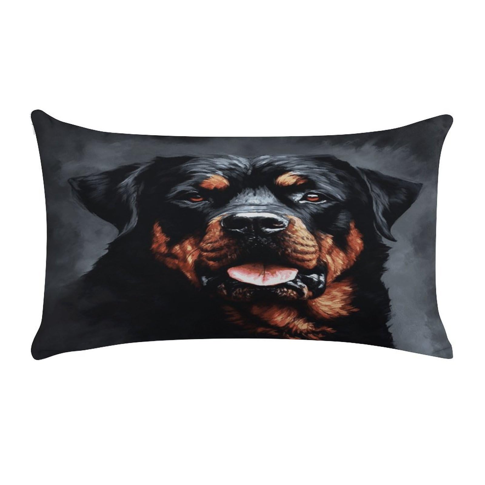 VstaDank Cool Rottweiler Dog Art Throw Pillow Covers Rectangular Cushion Case Short Plush Pillowcase with Zipper Luxury Cozy Lumbar Pillows Shells Decorative Pillow Shams 12 X 20 Inch