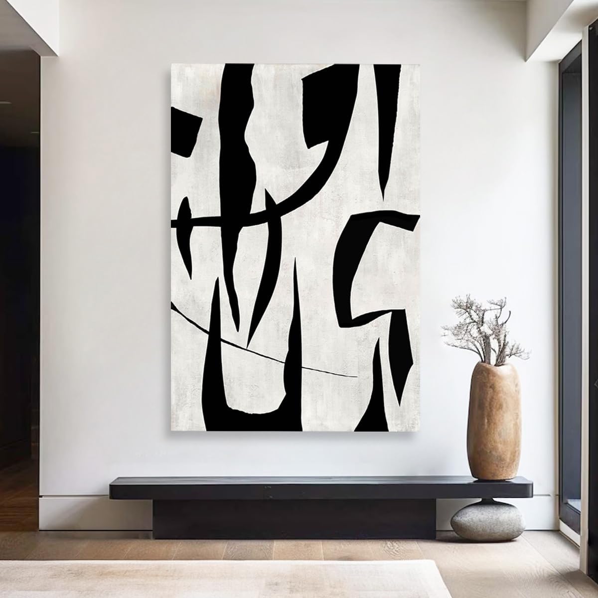 GIFTTWART Wall Pictures for Living Room Canvas Wall Art Extra Large Modern Art Black and White Office Wall Decor Dining Room Bedroom Artwork - Image 2