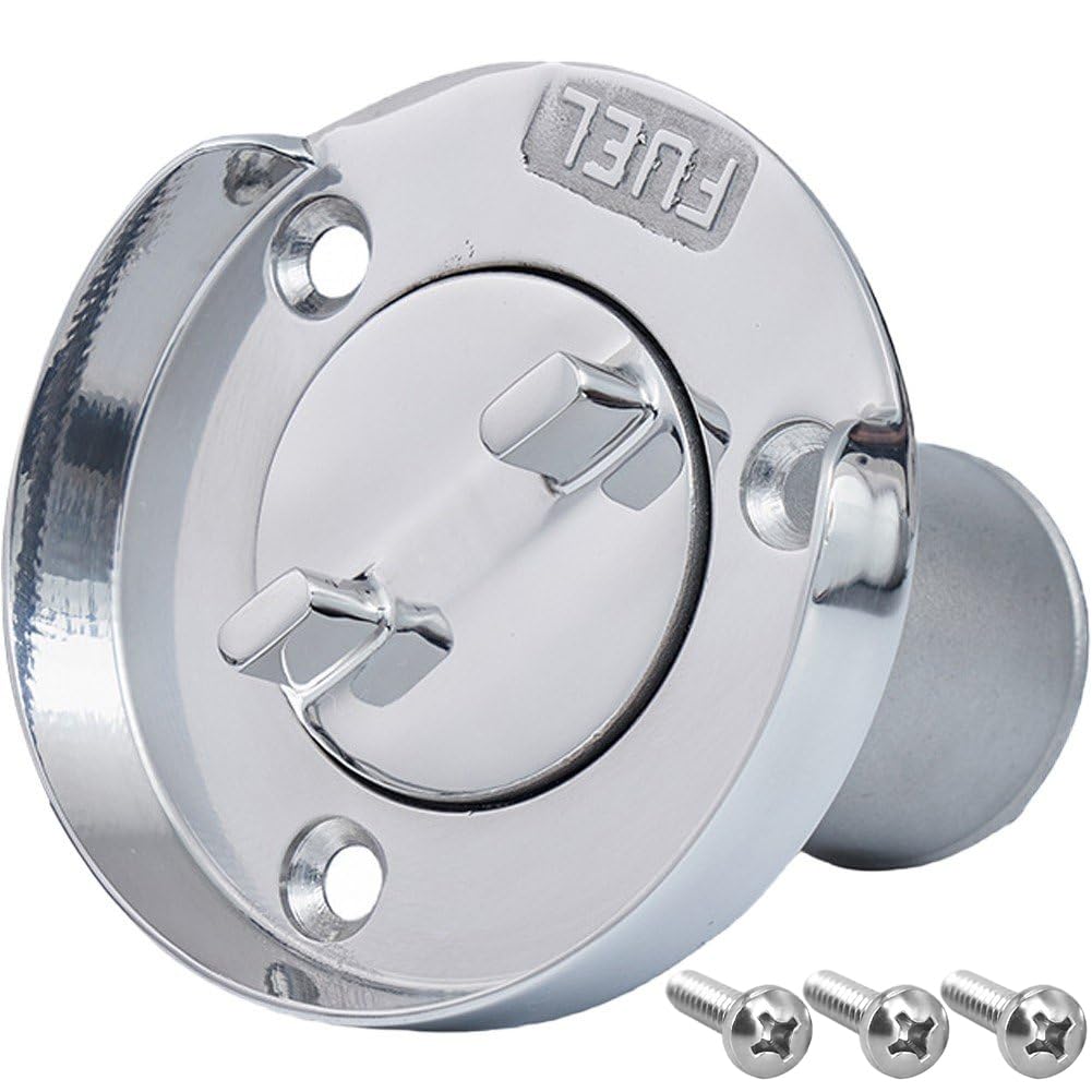 Muteitt Boat Gas/Fuel/Diesel/Water/Waste Deck Fill/Filler with Keyless Cap Polished Stainless Steel Hardware for Boat Yacht Caravan