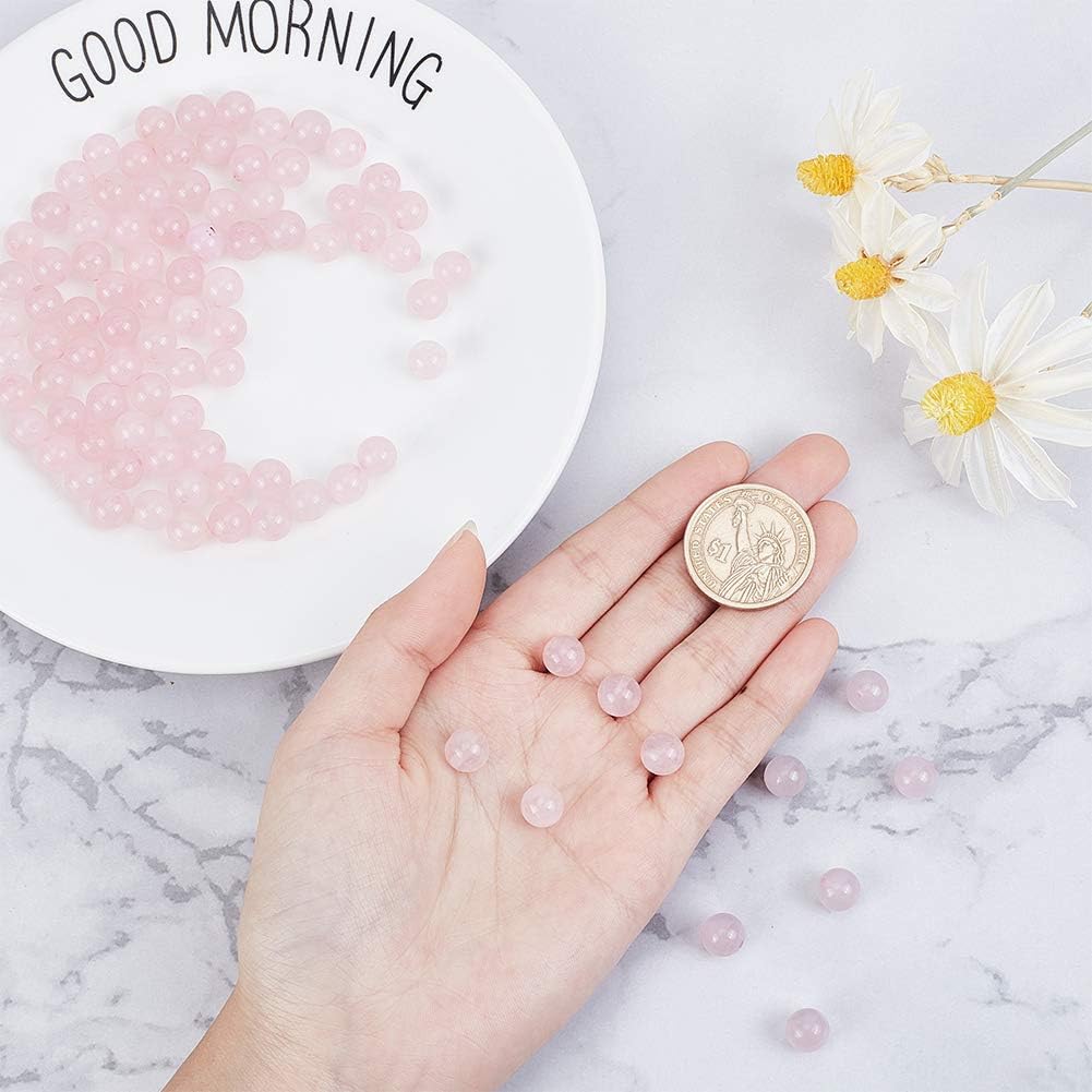 OLYCRAFT 88~96pcs 8mm Natural Rose Quartz Beads Natural Pink Crystal Bead Strands Round Loose Gemstone Beads Energy Stone for Bracelet Necklace Jewelry Making - Image 4