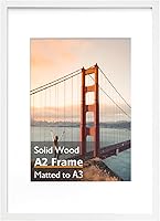 Vista 136 de KINLINK Marco de Fotos 11x14 Natural, Marco de Madera Maciza 11x14 con Plexiglás Acrílico para Fotos 5x7/8x10 Con Paspartú, Exhibición de Mesa