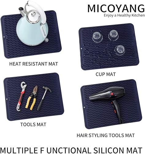 Miniatura 4 de Silicone Dish Drying Mat for Multiple Usage,Easy clean,Eco-friendly,Heat-resistant Silicone Mat for Kitchen Counter or Sink,Refrigerator or drawer