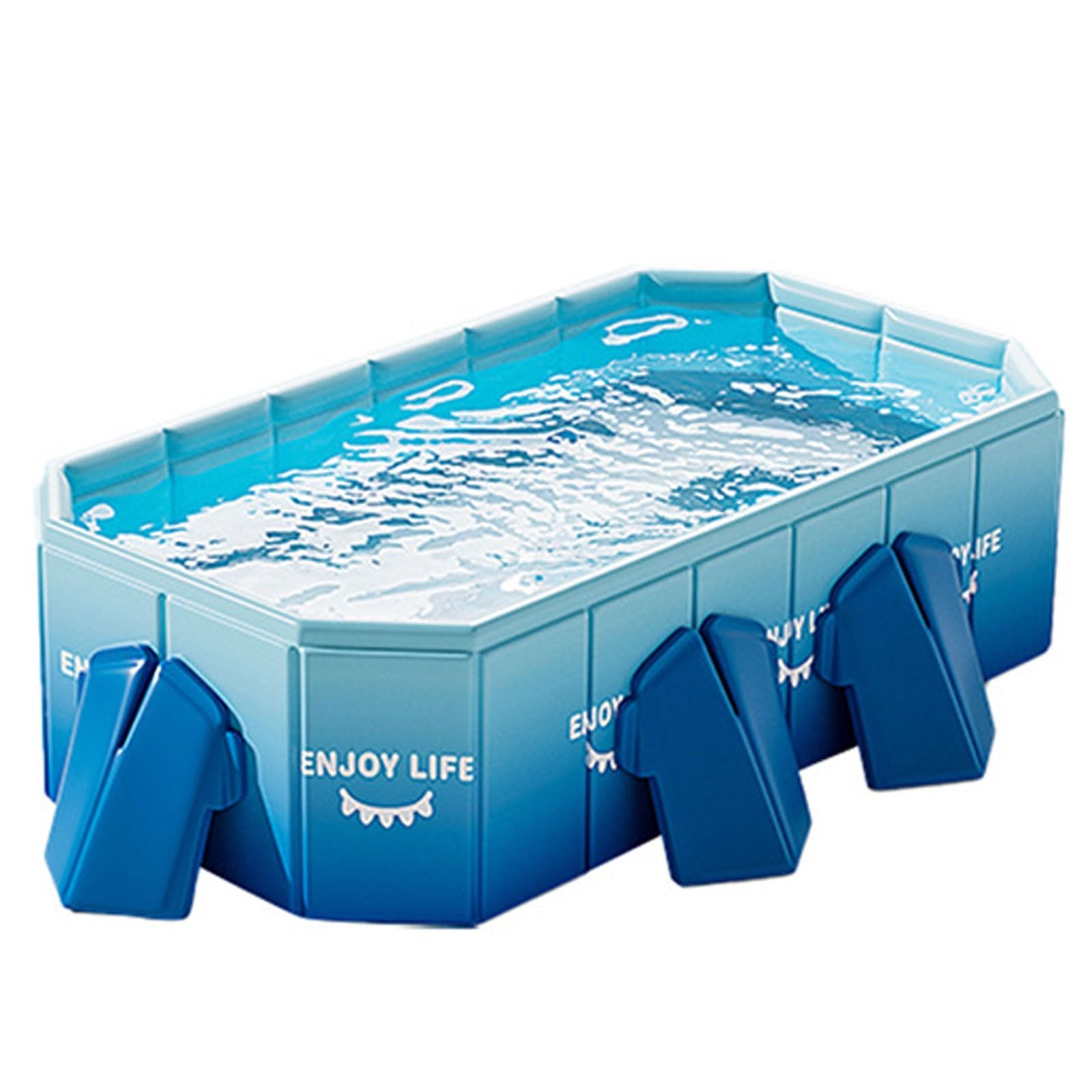 Sturdy Support Above Ground Pool Hard Plastic Shell Non Inflatable Frame Outdoor Swimming Pool Blue Kiddie Pools for Backyard Garden Outdoor Summer Water Party(Dark blue,2.1m/7ft)