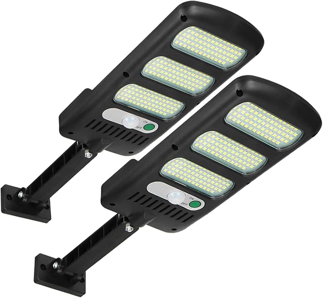 Solar Lights Outdoor, Freeas 213 LED Solar Powered Street Lights Motion Sensor Wall Lamp Waterproof Security Light with 180° Adjustable Pole for Outside Wall, Garden, Street, Porch (2 Pack)