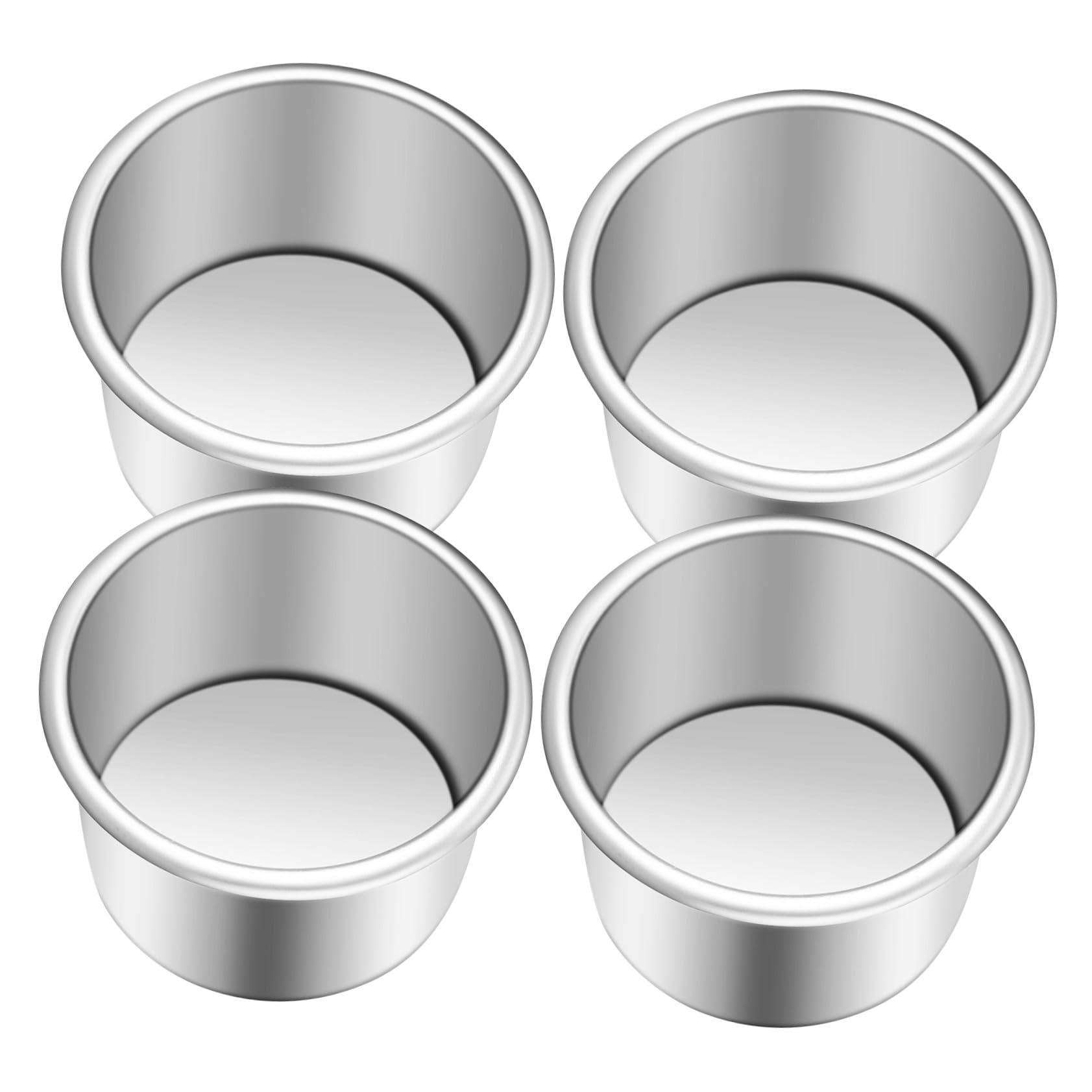 4 Stück Teiliges Kuchenform Aluminiumlegierung mit Abnehmbarem Boden Kleine Runde Backform Antihaft für Käsekuchen Quiches und Desserts Hitzeresistent und Gleichmäßige