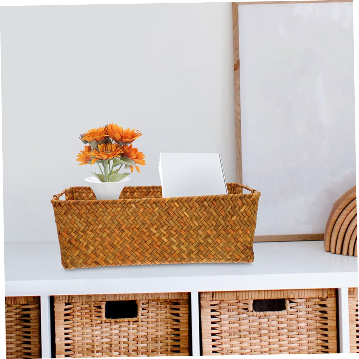 CHILDWEET 2pcs Wicker Baskets Bread Baskets for Serving Woven Storage Rustic Kitchen Decor