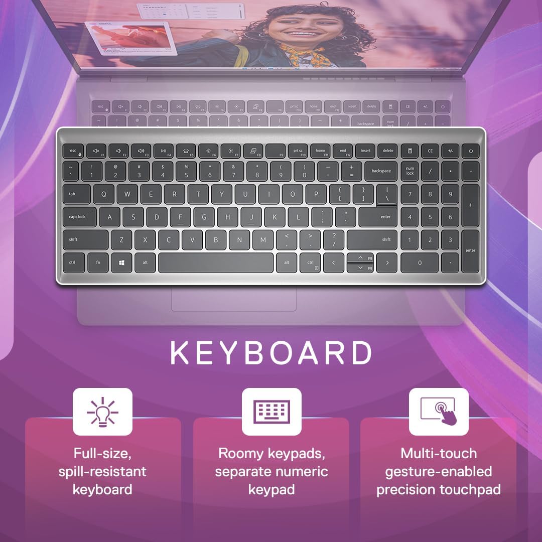 Dell 15 Thin & Light Laptop, 13th Generation Intel Core i3-1305U Processor, 8GB DDR4 + 512GB SSD, 15.6" (39.62cm) FHD 120Hz 250 nits Display, Windows 11 + MSO'21, 12 Month... - Image 7