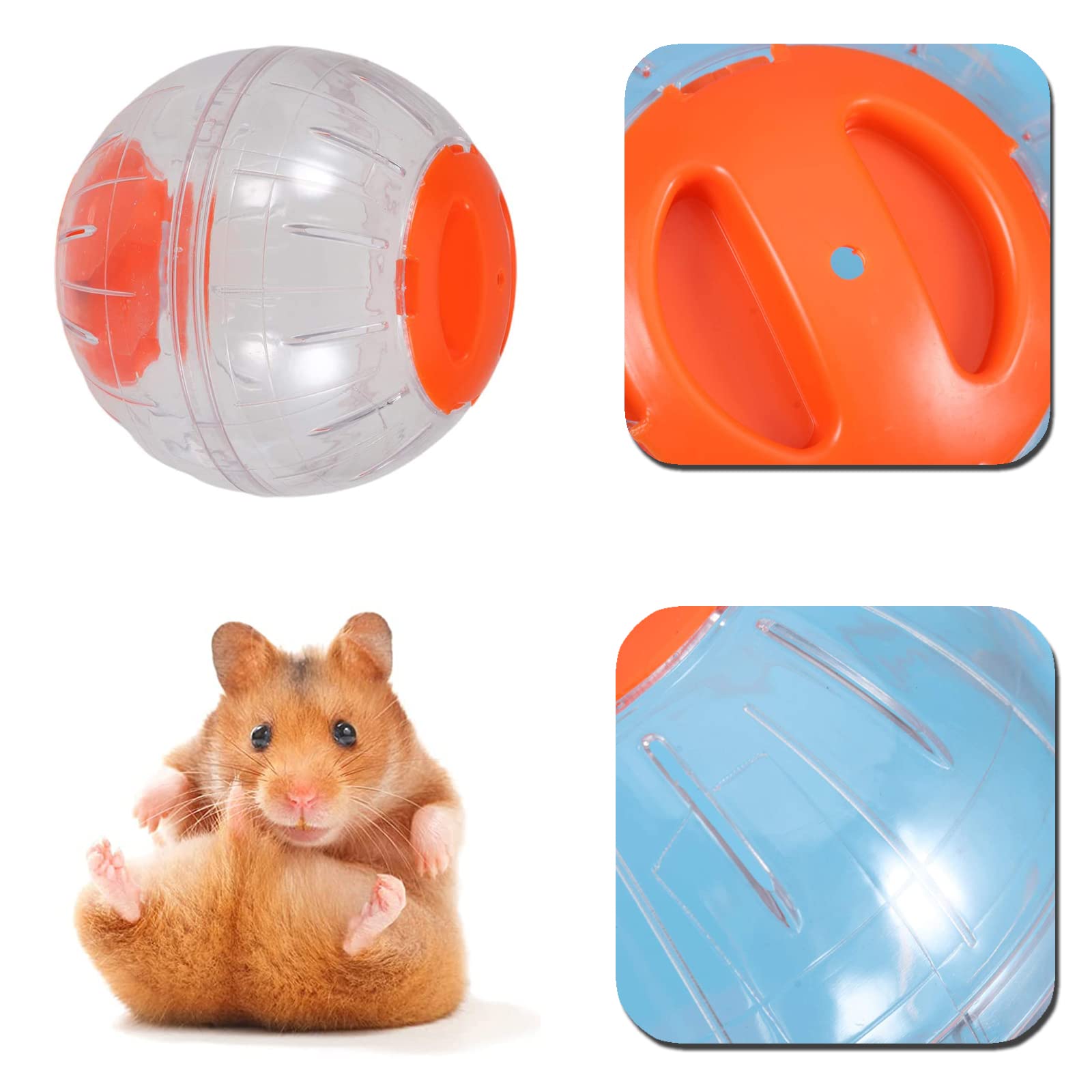 SUpoetry Hamster Ball - Hamster Run Ball, Hamster Ball, Running Ball & Toy for Small Animals (4.7 Inches, Orange) - Image 4