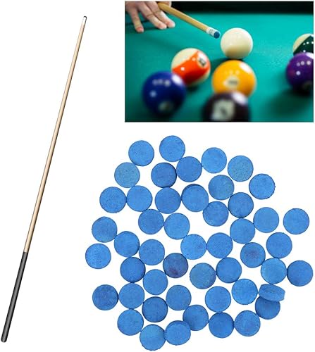 Miniatura 5 de 50 puntas de cuero para taco de billar, puntas de repuesto con caja de almacenamiento para tacos de piscina y suministros de billar