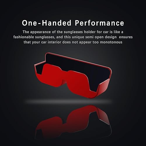 Miniatura 7 de Soporte para lentes de sol para tablero de automóvil, funda única semiabierta para lentes de sol con diseño fresco y adhesivo fuerte, soporte