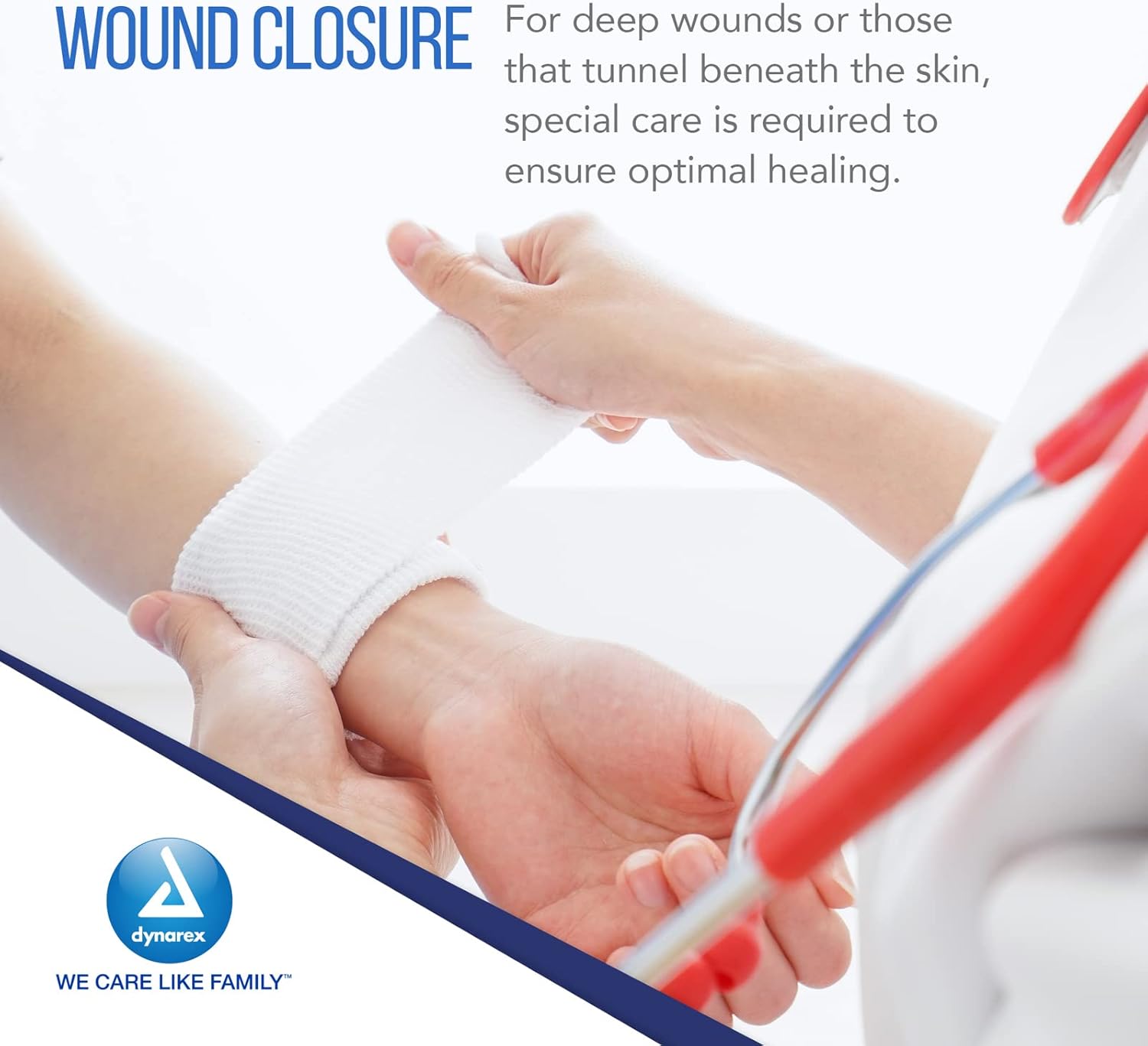 Dynarex Plain Packing Strip, Sterile Wound Care, 100% Cotton Woven Medical Packing Strip, Soft & Absorbent, 2” x 5 yd., 1 Case of 12 Packing Strip in Jars