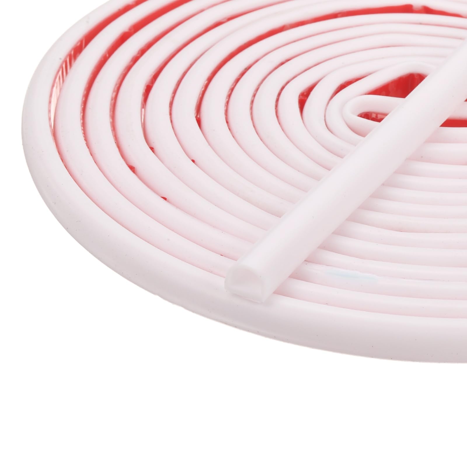sourcing map 6 M Weather Stripping Door Seal, Silicone D Shaped Self-Adhesive Door Frame Soundproof Seal Strip for Doors Window Frame Gap Filler, Suit for 5-8mm Gap, White