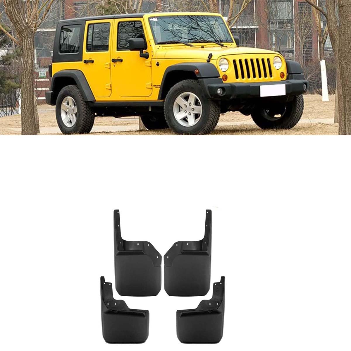 ZcsfcpA Car mud flaps,Compatible with Jeep Wrangler JK 2008-2018,Car exterior accessories