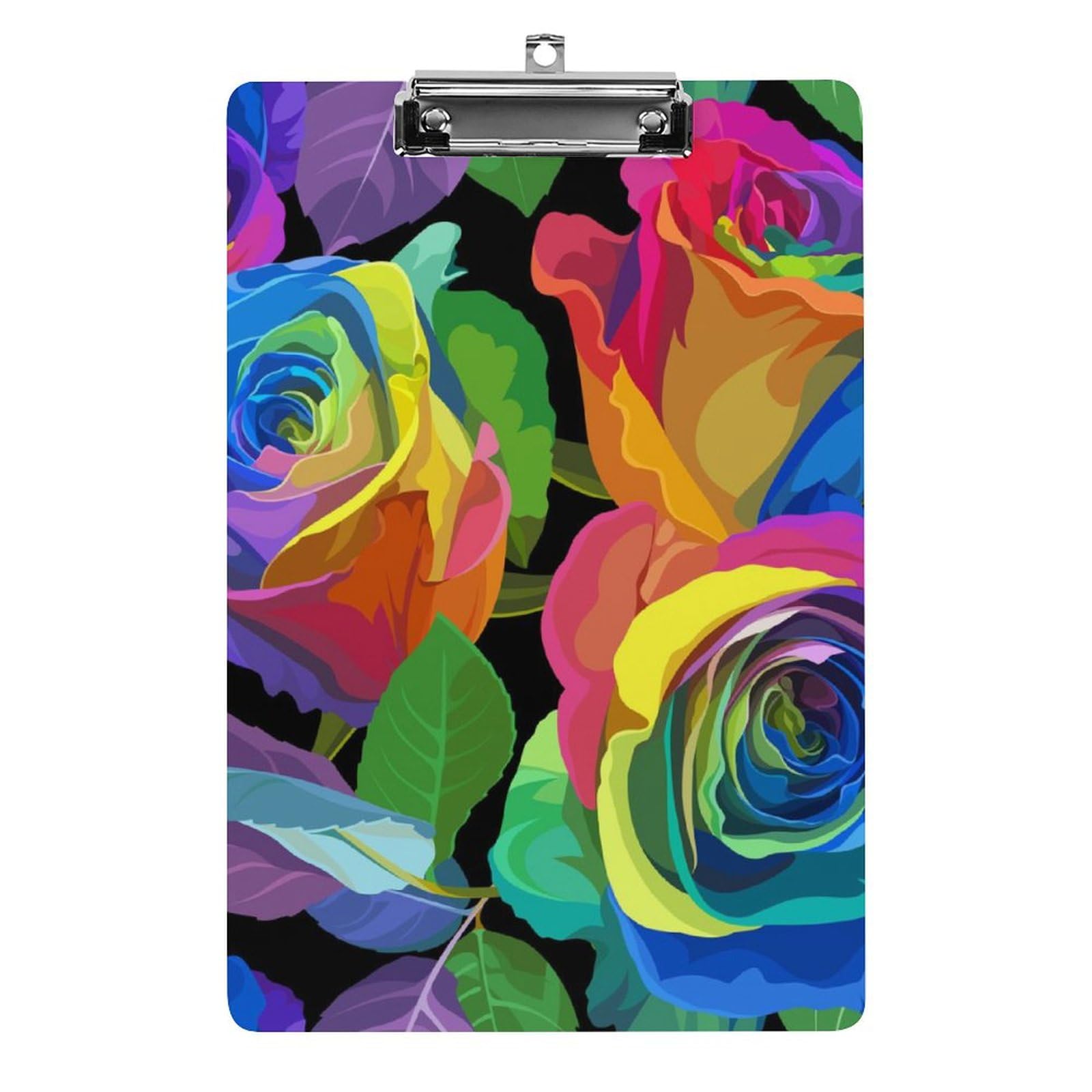 Planchette à pince aquarelle rose A4 support rigide pour documents de bureau - 8