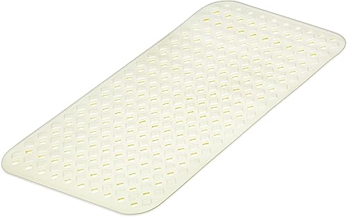 DecorRack Tapete de baño de diamante, antideslizante, con ventosas de seguridad, sin látex, lavable a máquina, 27 x 15 pulgadas
