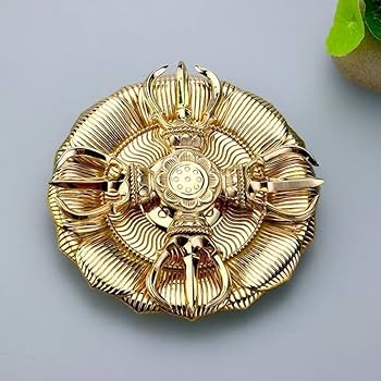 Amazon｜密教法具 輪宝 輪羯台 真鍮製仕上げ磨き 12cm 仏具 (輪
