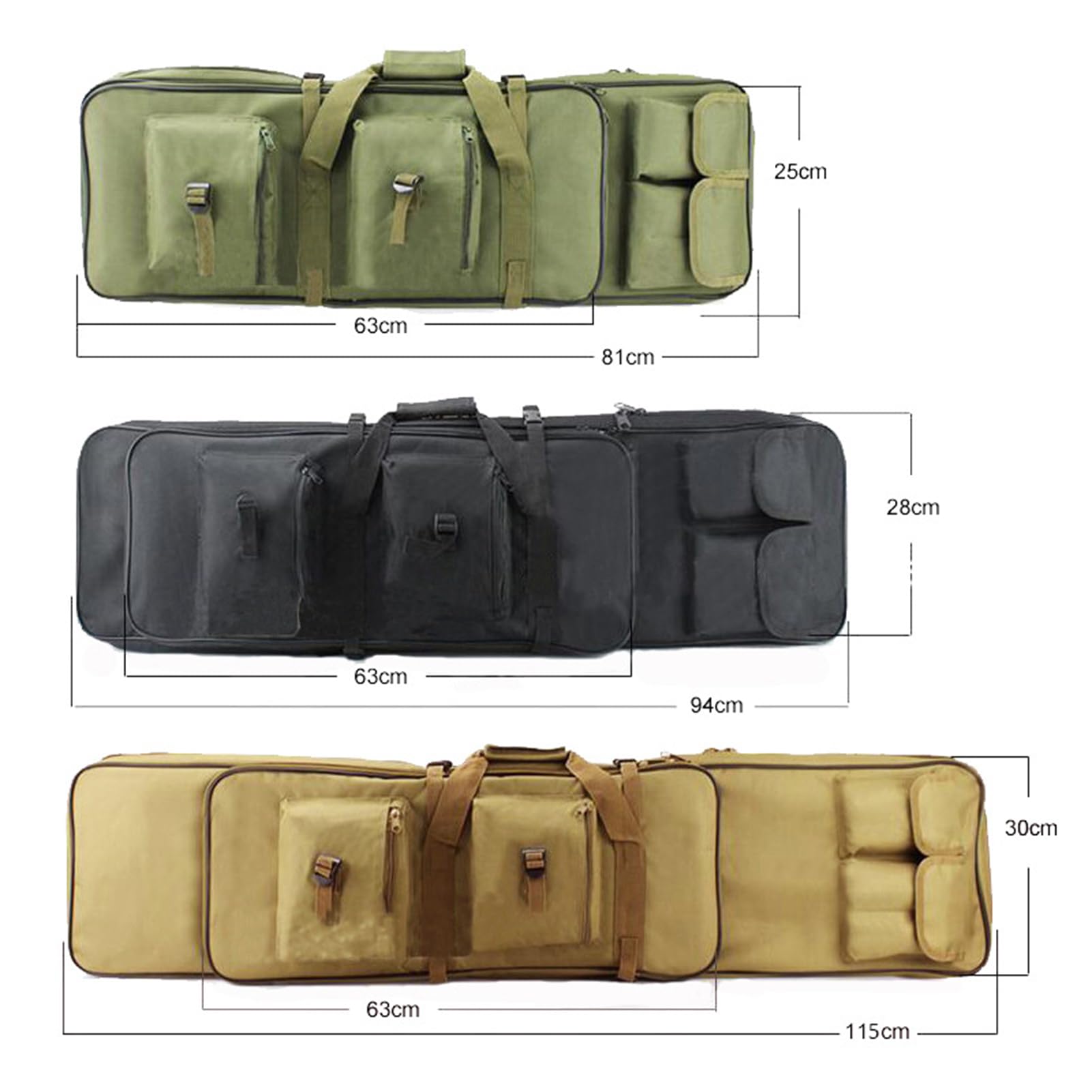 Bolsa para Doble Rifle Escopeta Airsoft,Bolsa Táctica Funda para Arma Funda para Transporte de Armas para Rifles Pistolas Municiones,Accesorios para Armas de Fuego,94cm,Khaki
