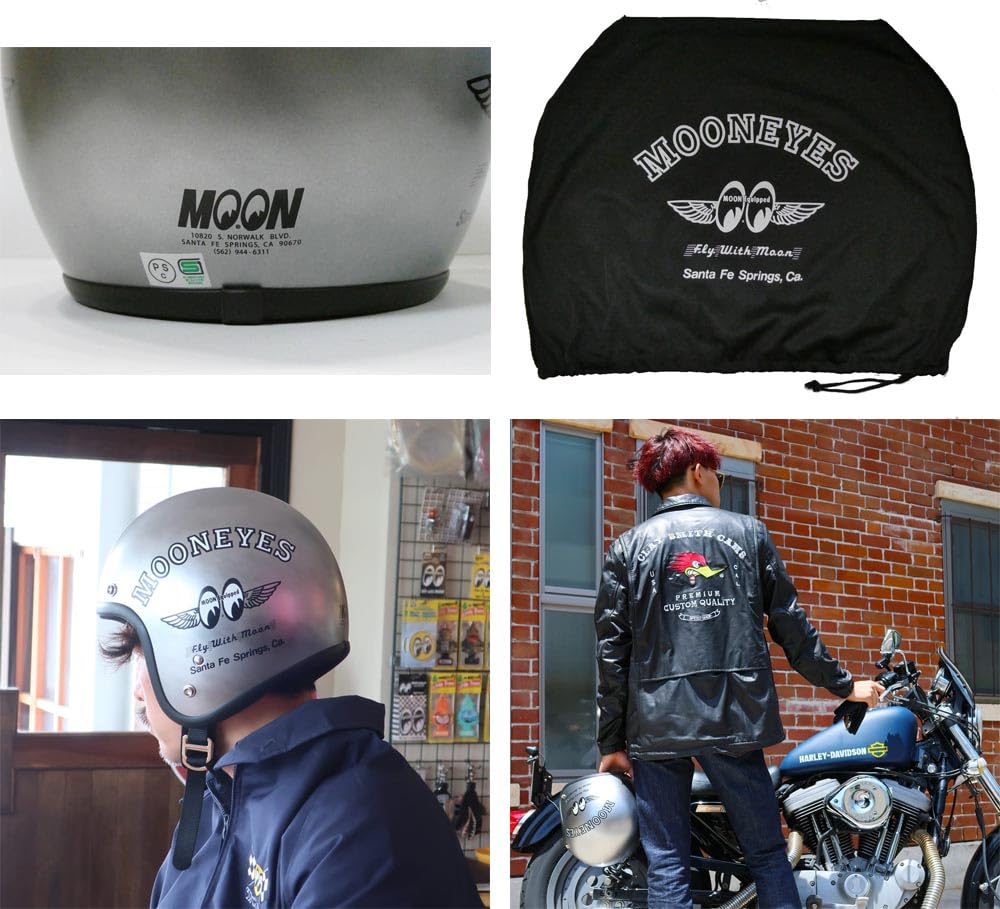 MOON EYES ムーンアイズ ジェットヘルメット 57~60cm Amazon.co.jp: ムーンアイズ MOONEYES ジェットヘルメット Fly with