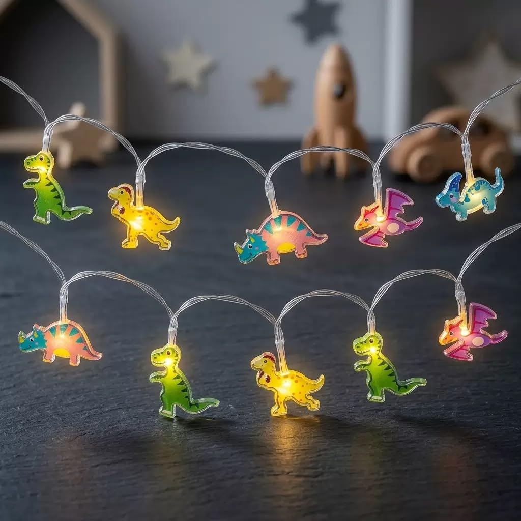 HHMTAKA Dinosaur Children's Fairy String Lights Battery Operated 1.5M 10LED