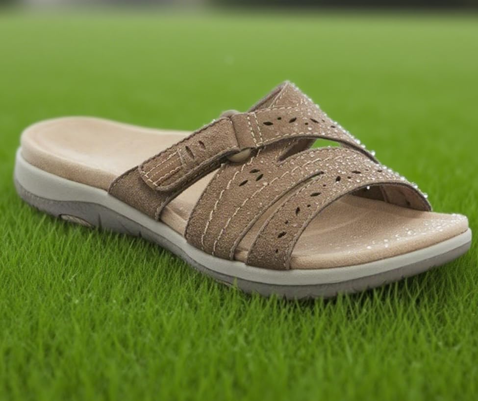 ZQW Women's Open Toe Slide Sandals with Crisscross Straps Lightweight Simple Comfortable Summer Beach Slippers for Casual Daily Outdoor Wear4