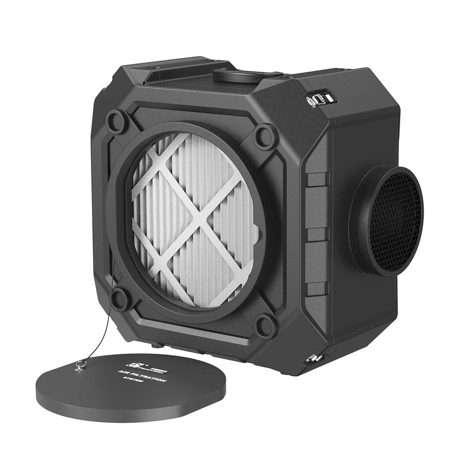 M-T Air Scrubber with 3-Stage Filtration, HEPA Commercial Air Scrubber for Mold, Industrial Heavy Duty Air Purifier with MERV-10 Filter, Stackable Air Scrubbers for Home & Restoration Use