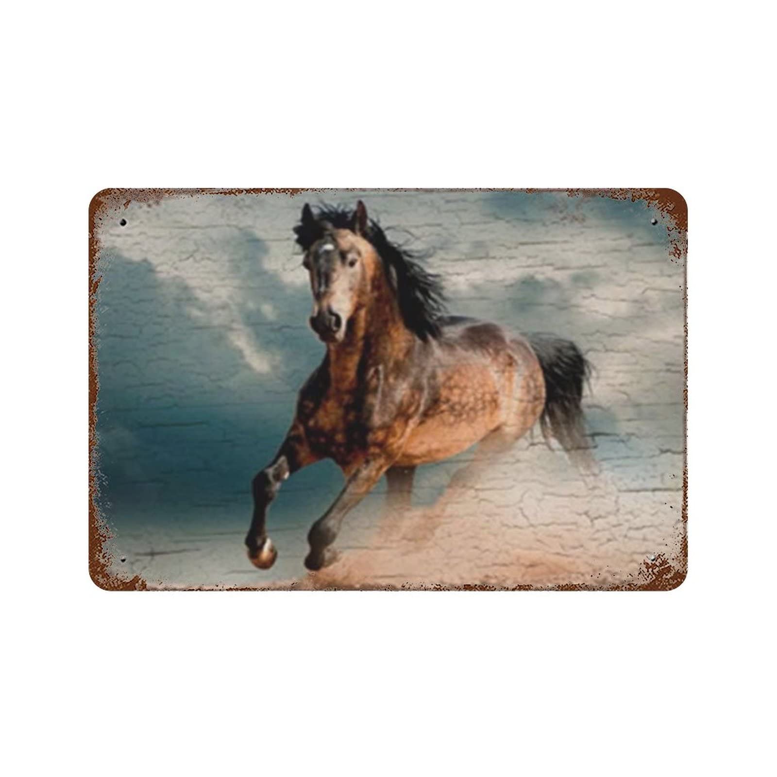 AOOEDM Horse Vintage Metal Sign for Home Shop Coffee Garage Man Cave Signs Wall Plaque Kitchen Bar Sign Wall Decor Poster