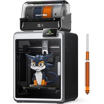 Creality K2 Combo(A) 3D Printer, 260 x 260 x 260 mm Volume, Multicolour Printing with up to 16 Colours, Heated Print Room, Du
