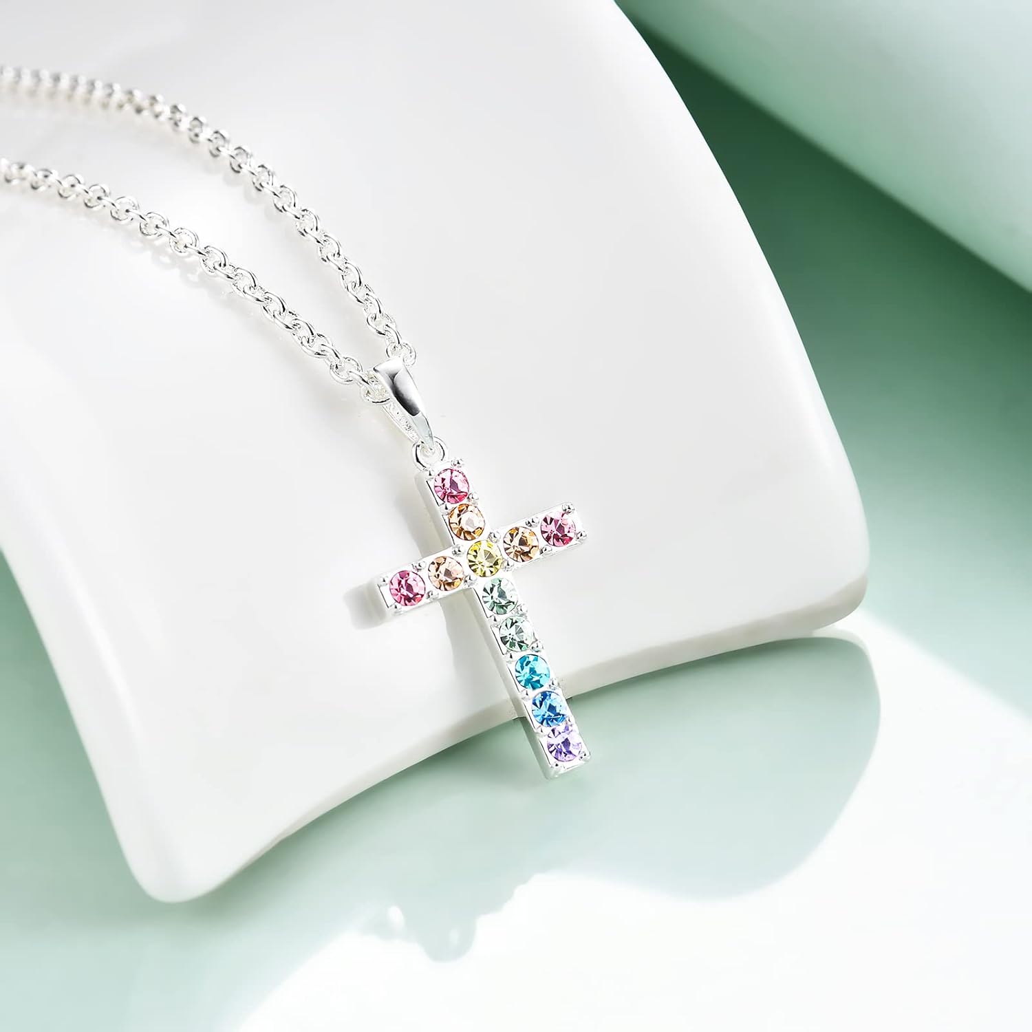 Baptism Cross Necklace for Women,First Communion Cross Necklaces Jewelry Gifts for Women - Image 2