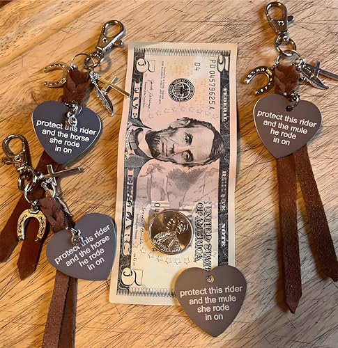 LIU JUN Protect This Rider And The Horse She/He Rode In On-Saddle Charm, Saddle Heart Charm Equestrian Riding Gift Horse Lovers Jewelry Gift (She)