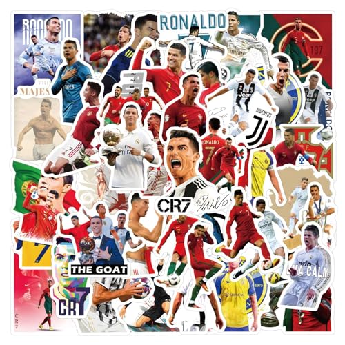 50PCS Football Player Cristiano Ronaldo Water Bottle Stickers for Kids,