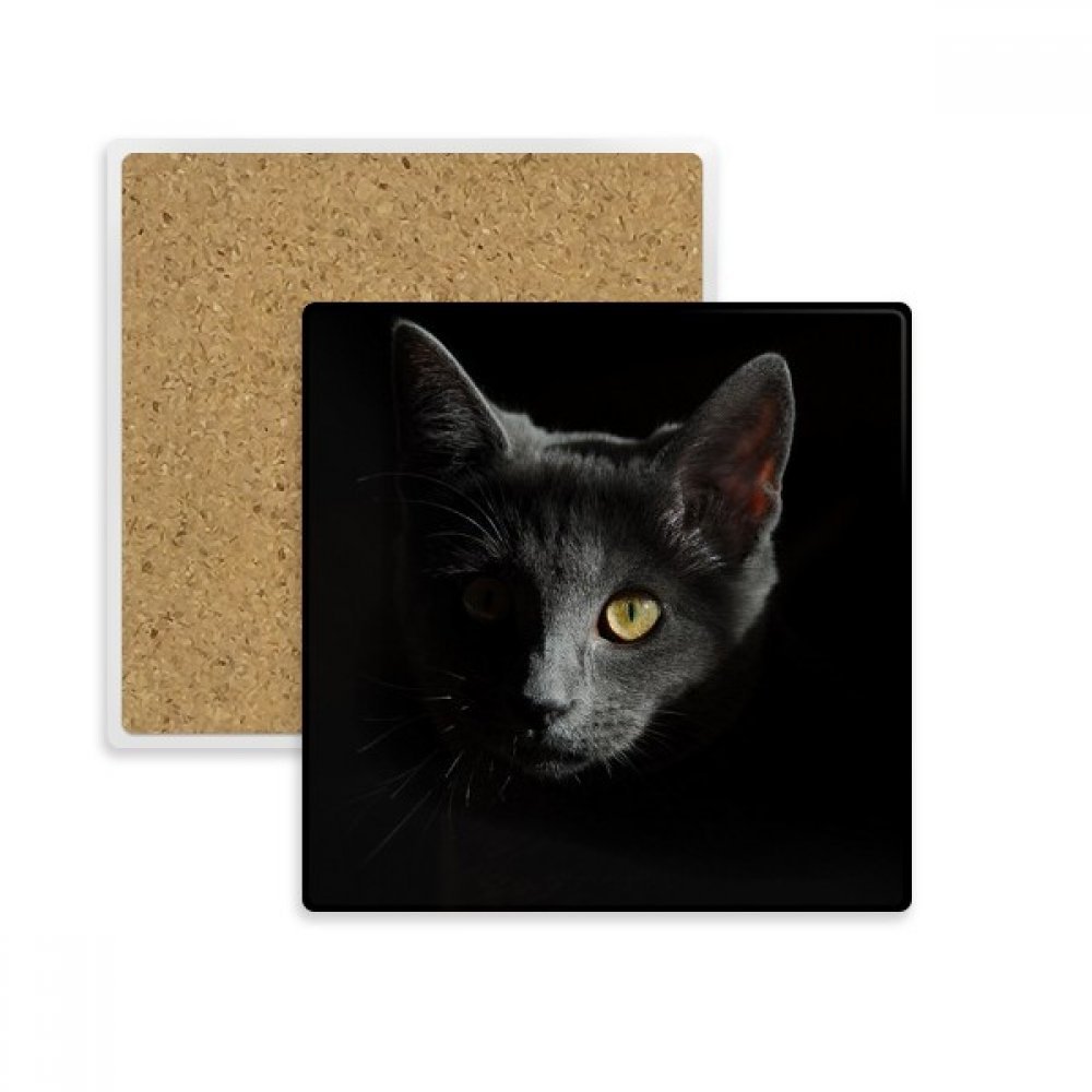 Sous-verre chat noir absorbant pour sublimer vos pauses café au salon