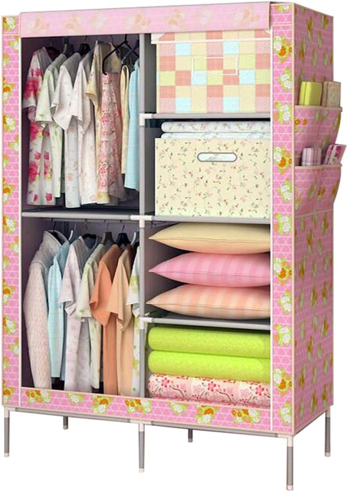 Cloth Wardrobe Clothes Closet, Portable Closet Wardrobe Storage Closet Standing Closet Fabric Cabinet Portable Wardrobe,B_90X45X175CM