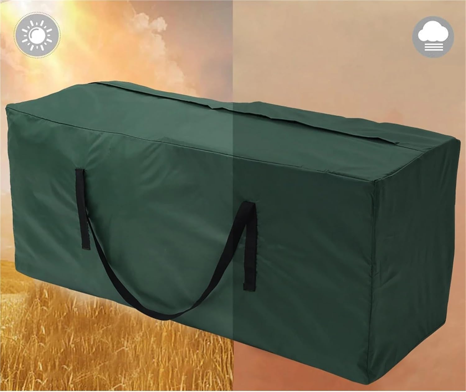 Outdoor Cushion Storage Bag Outdoor Patio Cushion Storage Bags Waterproof Extra Large Furniture Cover Bag with Handle and Zipper Home(Green 173x76x51cm)