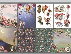 Fairy Decoupage Paper for Crafts - Fairy Garden - Size: A4 (8.3 x 11.7 Inch) 8 Pcs - Angel decoupage Paper for Scrapbooking - Decorative Paper for decoupage - decoupage Paper with Angels
