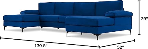 Miniatura 222 de Sofá modular moderno en forma de L, con diván extra ancho y patas doradas Gris,Negro -,Verde,Naranja,Gris oscuro,marino,Púrpura