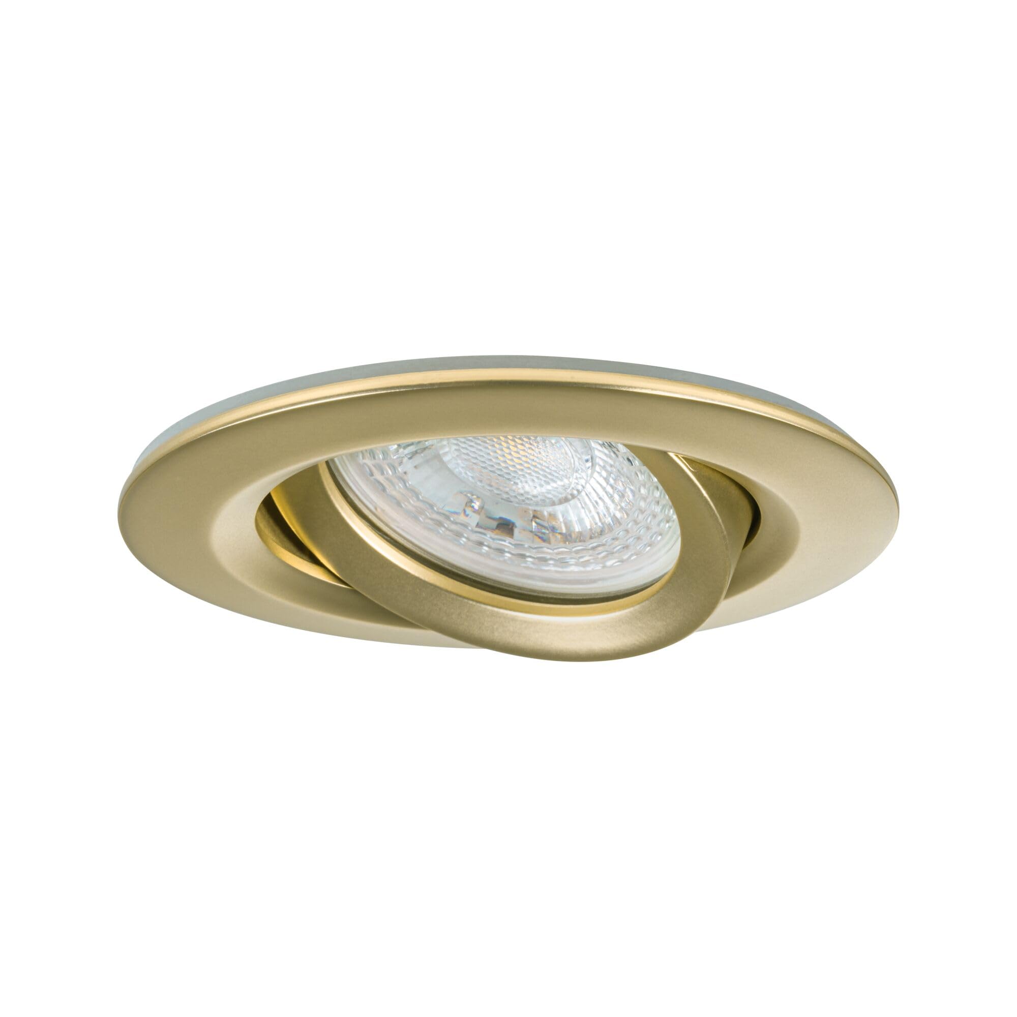 Paulmann 92408 Nova Plus - Foco empotrado (LED, IP65, redondo, 93 mm, 30 °, GU10, 3 x 6 W, 3 x 460 lm, 230 V, regulable 2700 K, color dorado mate