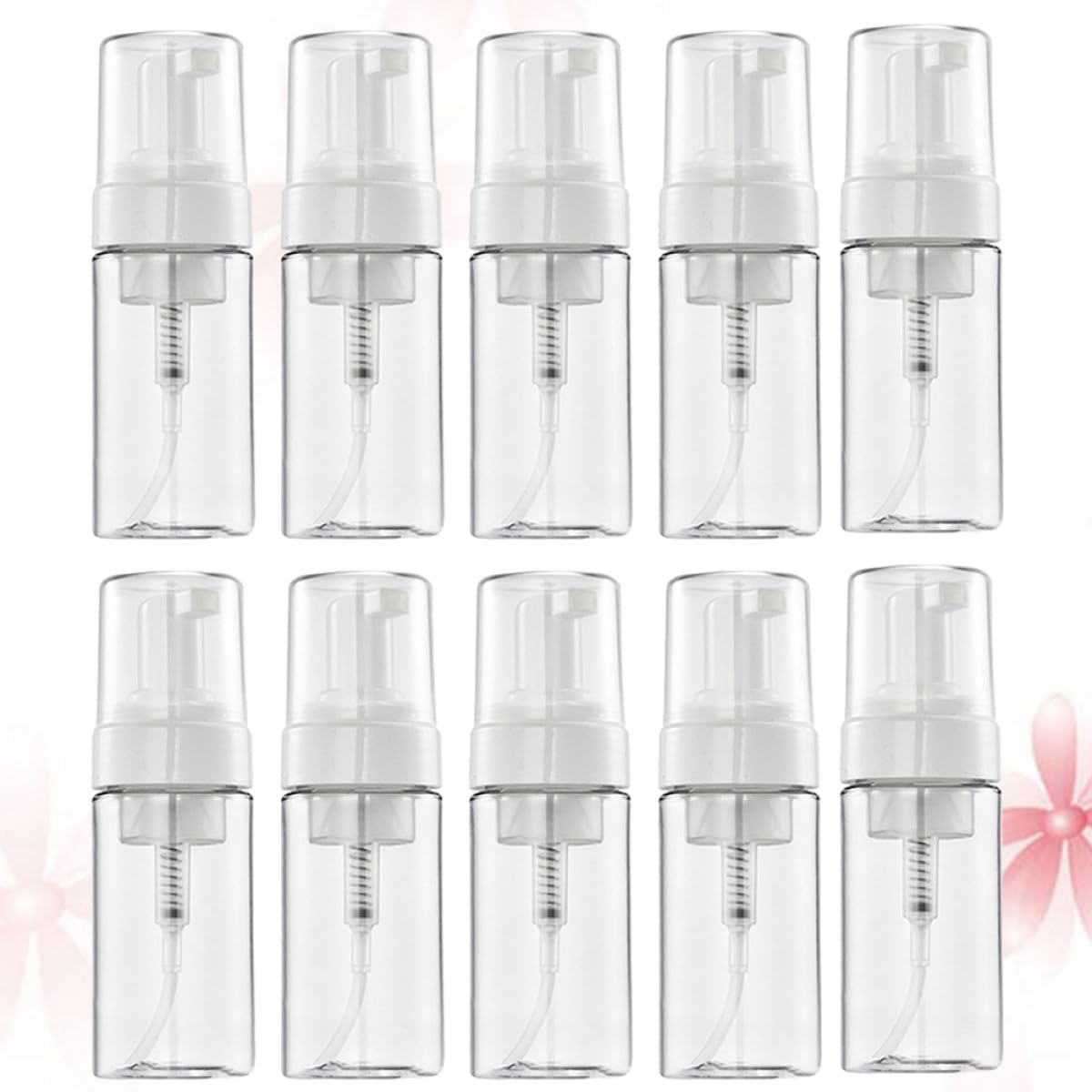 TEHAUX Botellas Espumosas Transparentes 100 Ml 10 Piezas para Subenvase de Maquillaje, Botellas Rellenables Portátiles sin Fugas para Viaje y Uso Diario