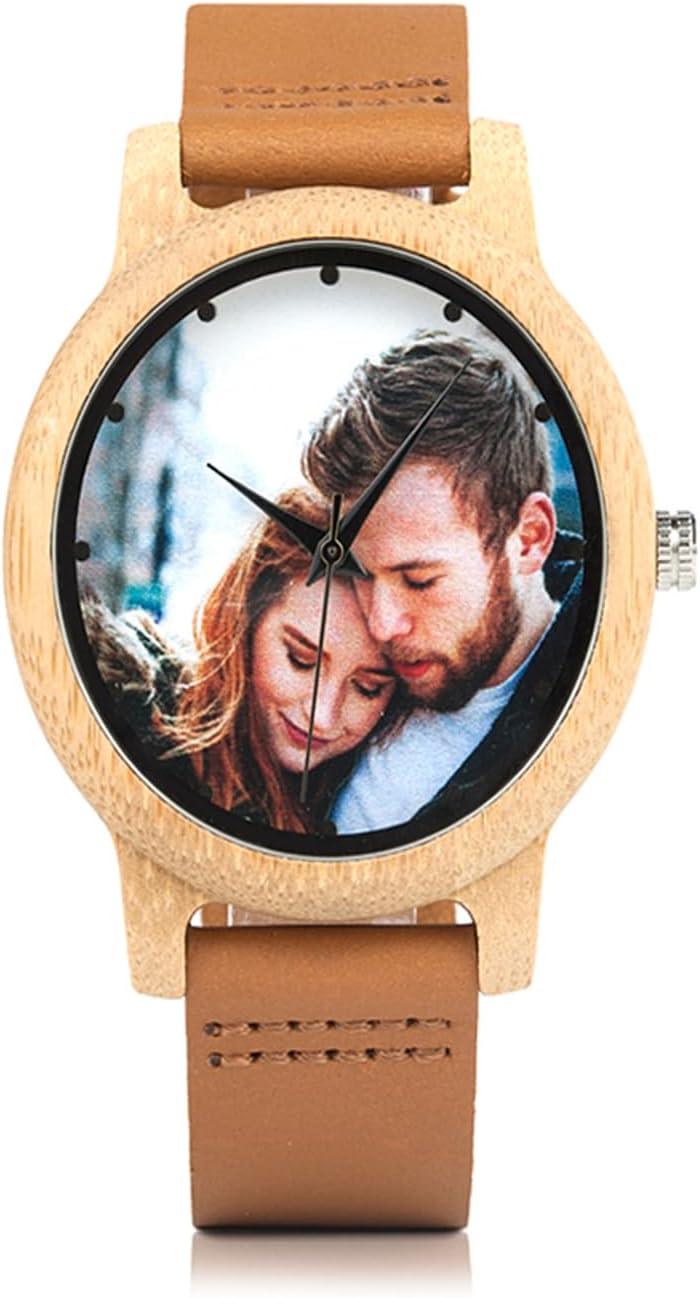 BOBO BIRD A09 A10 Creative Personality Lovers Watch UV Printing Photos Customers Bamboo Watches for Men Women