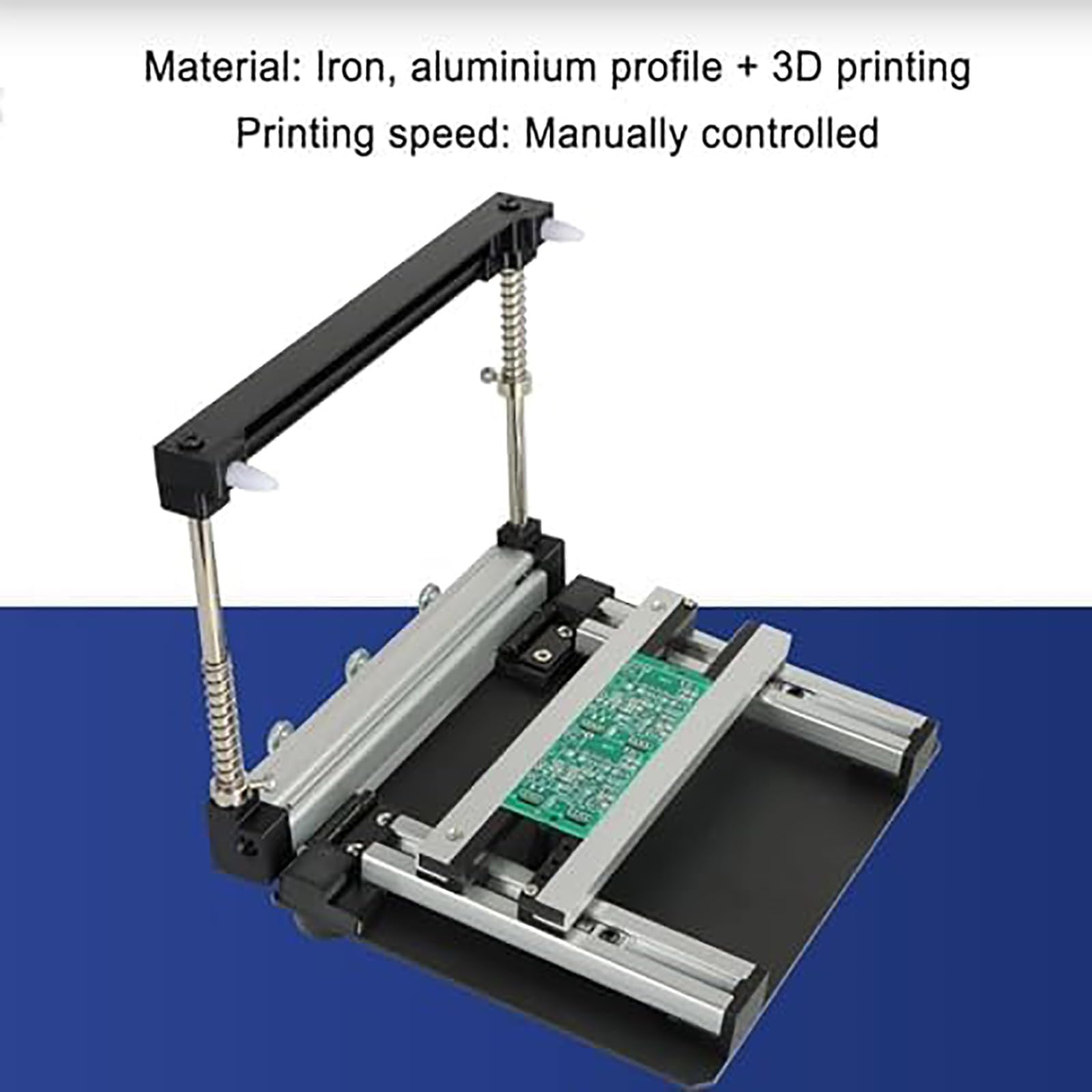 Pequeña estación de serigrafía manual, mesa de impresión de pasta de soldadura de malla de acero con grosor ajustable, impresora de plantillas PCB de alta precisión para montaje