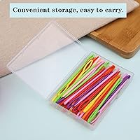 Vista 5 de LUNARM 50 agujas de plástico para hilo, 9cm/3.54 pulgadas ojo grande, agujas de coser de hilo de plástico para lienzo, manualidades, bordado