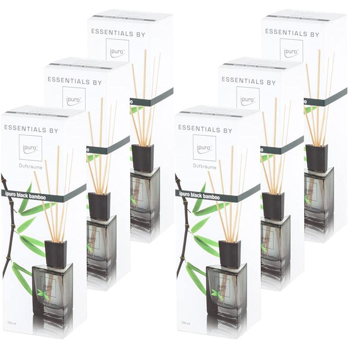Essentials By Ipuro Profumo Auto Bambù Nero - Fragranza Verde Legnosa, Durata Fino A 3 Mesi, Climatizzatore Per Auto