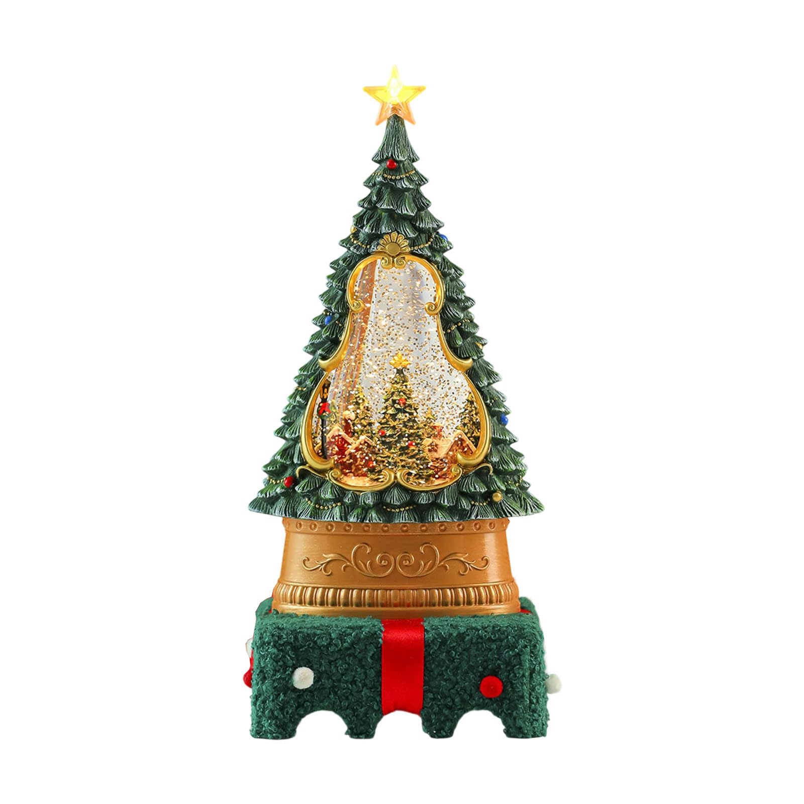 Elnwnnkc Electronic Animated Snow Globes with Dynamic Snowfall, Holiday Music & Tabletop Winter Display Snowfalls Effect Party Supplies