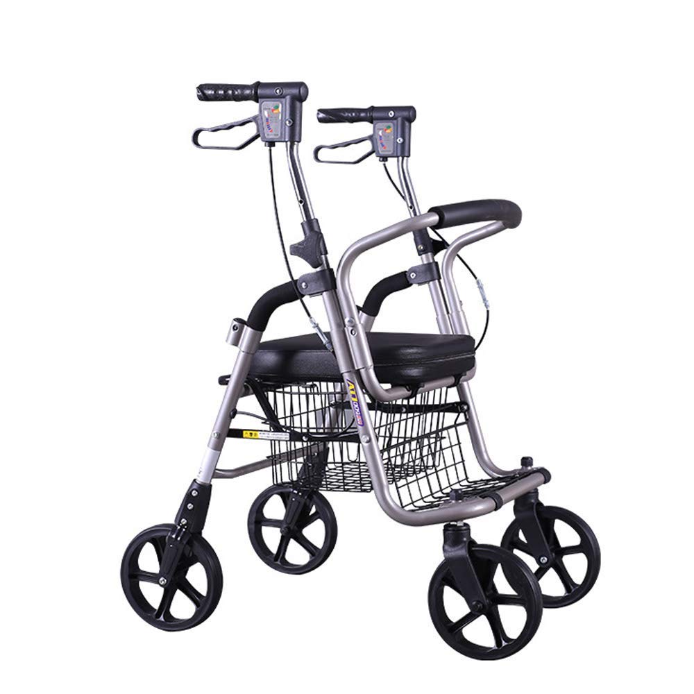 Rollator s Rollator Wheels Lightweight Foldable Upholstered Seat and Backrest Made of Aluminum Mobility Lightweight Collapsible Aluminum Frame