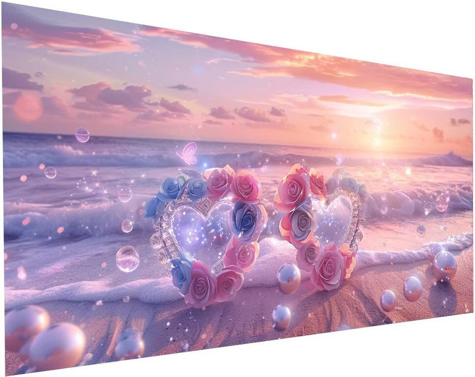 Broderie diamant kit complet plage 80x160 cm | Diamond painting grand format adulte
