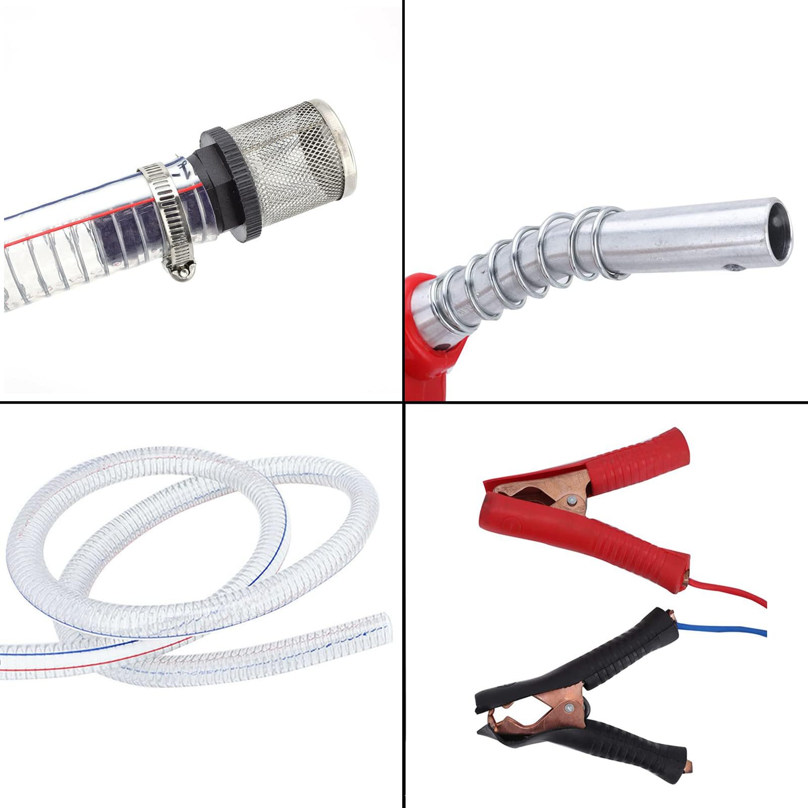 Trintion 12V 175W Dieselpumpe Dieselförderung Elektrische Ölpumpe 45L min 3600 l/h Mit Kraftstoffdüse flexiblem Messing Rückschlagventil Schellen
