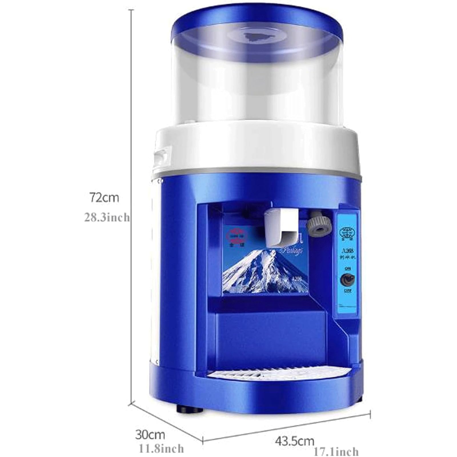 Trituradora de Hielo eléctrica, Alta eficiencia, 480 KG/H, Capacidad de Hielo raspado, máquina de Cono de Nieve, afeitadora de Hielo con diseño de Seguridad Premium