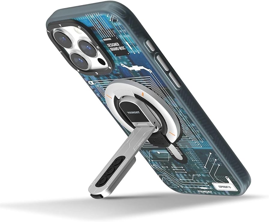 Youngkit Technology Serisi Telefon ve Tabletler için Magnetik Ring Stand Beyaz